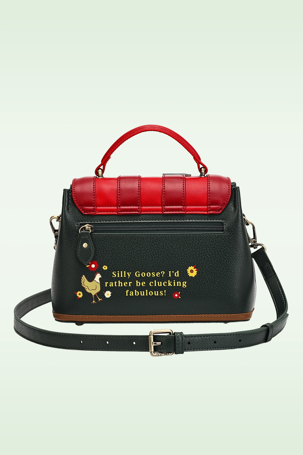Vendula - Farmhouse Pantry Mini Grace tas in donkergroen en rood 4