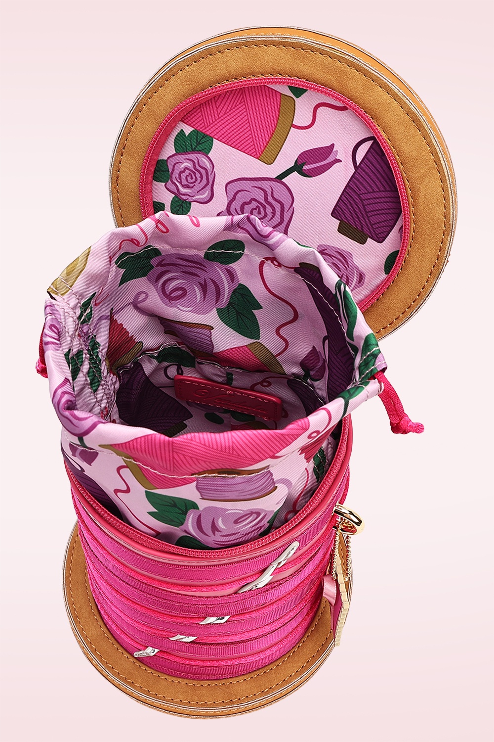 Vendula - Sewing Box Scrapbook Cotton Reel Bag in Pink 4