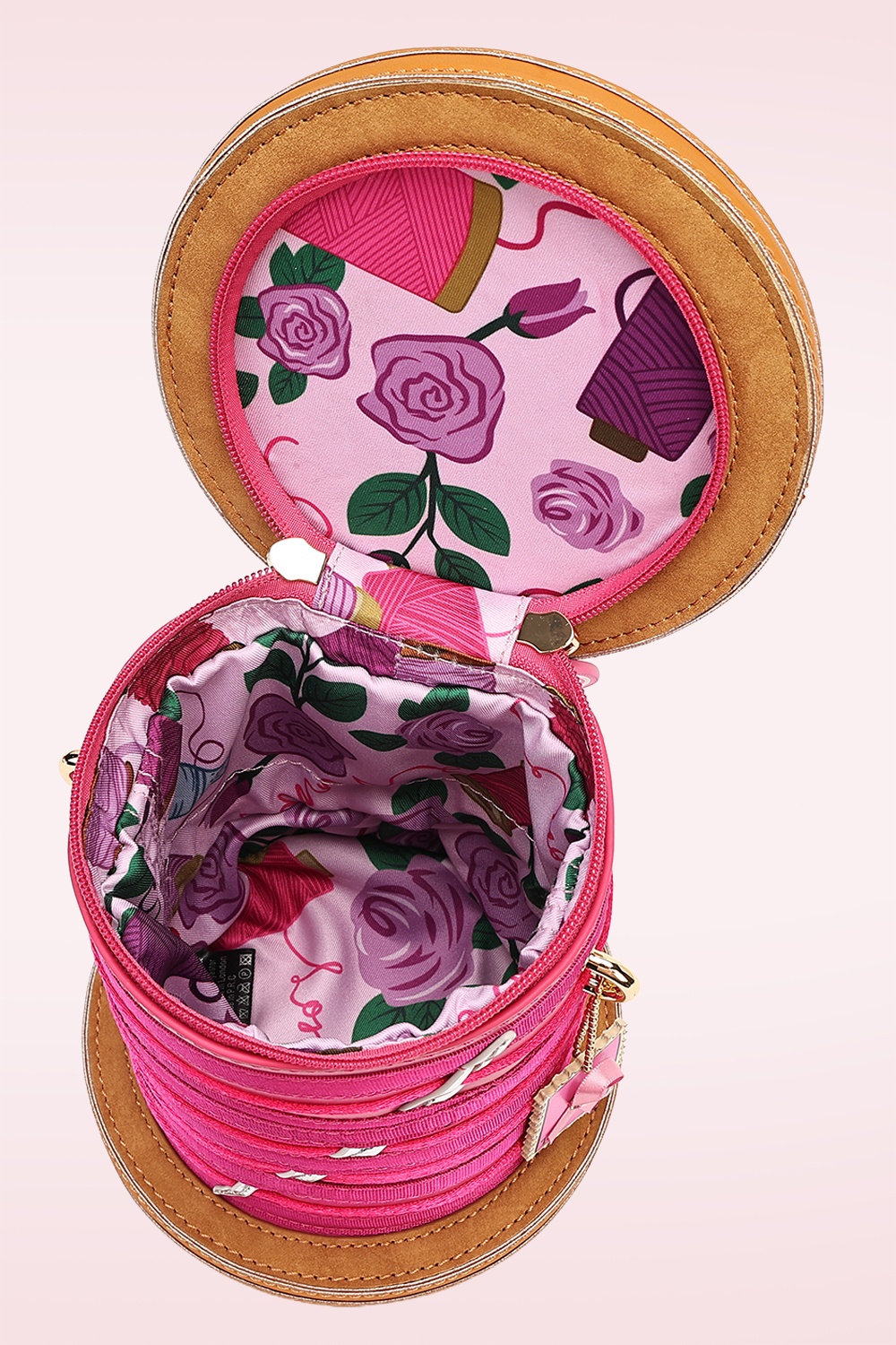 Vendula - Sewing Box Scrapbook Cotton Reel Bag in Pink 2