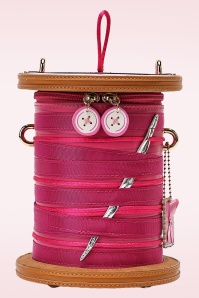 Vendula - Sewing Box Scrapbook Cotton Reel Bag in Pink 3