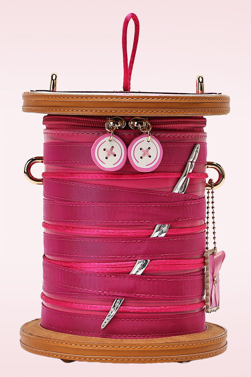 Vendula - Sewing Box Scrapbook Cotton Reel Bag in Pink 3