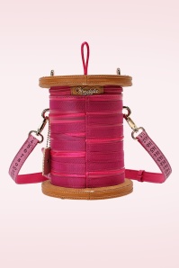 Vendula - Sewing Box Scrapbook Cotton Reel Bag in Pink 6