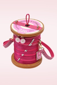Vendula - Sewing Box Scrapbook Cotton Reel Bag in Pink