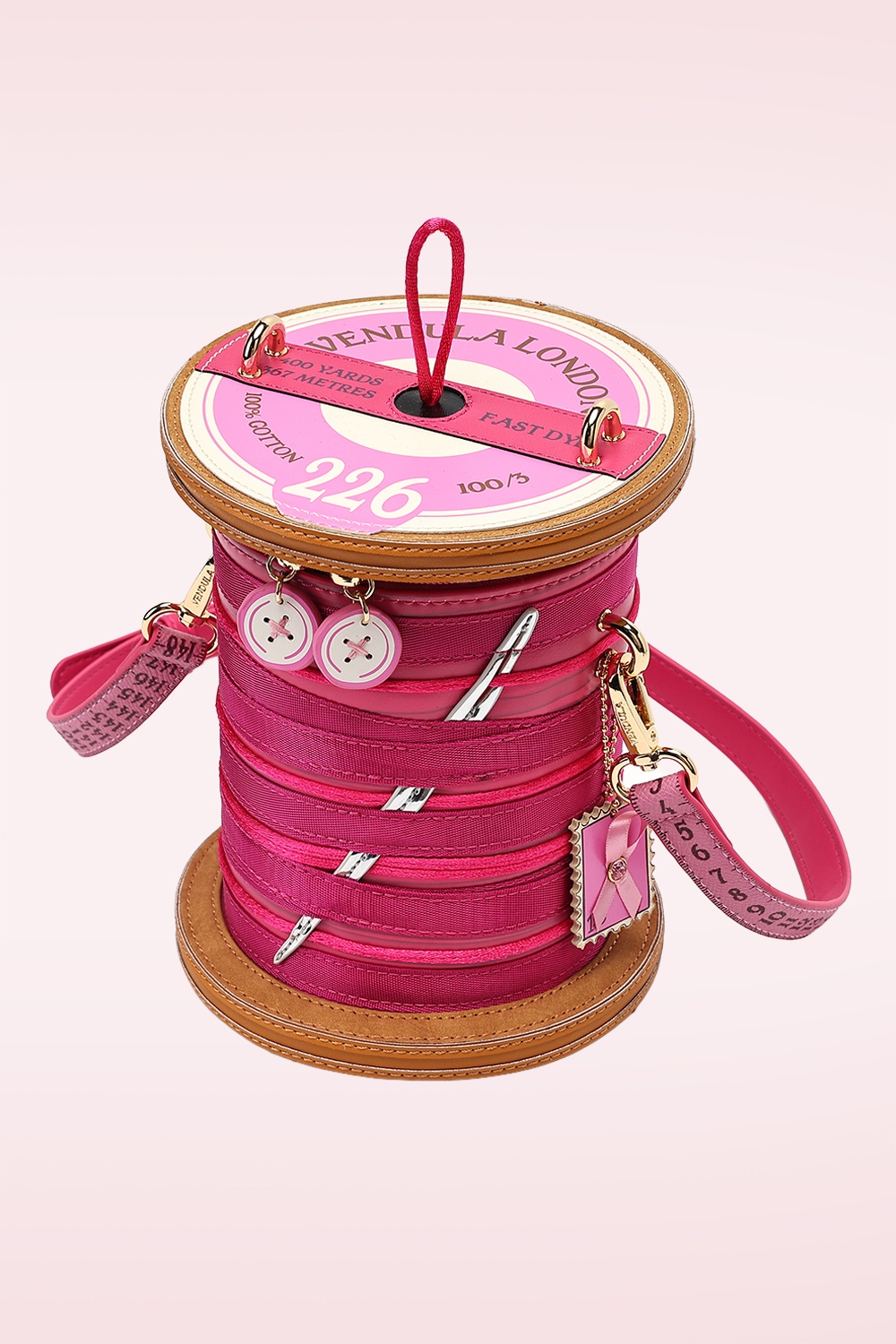 Vendula - Sewing Box Scrapbook Cotton Reel Bag in Pink