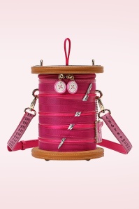 Vendula - Sewing Box Scrapbook Cotton Reel Bag in Pink 5