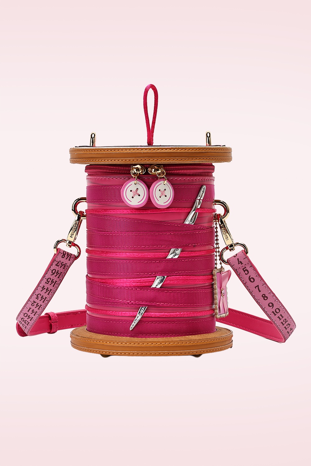 Vendula - Sewing Box Scrapbook Cotton Reel Bag in Pink 5