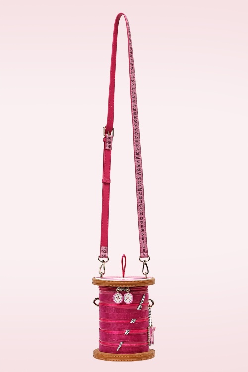 Vendula - Sewing Box Scrapbook Cotton Reel Bag in Pink 7