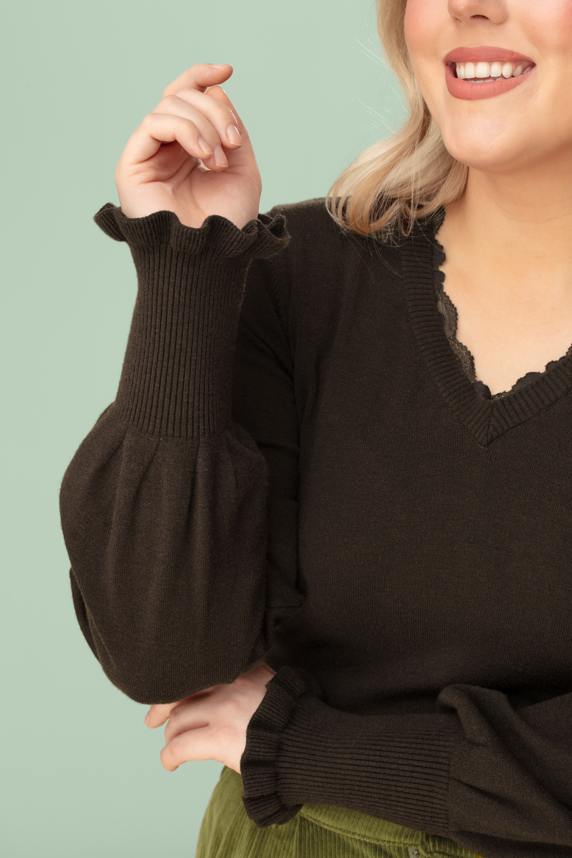 MiraLune - Pull en maille Julie en marron 2