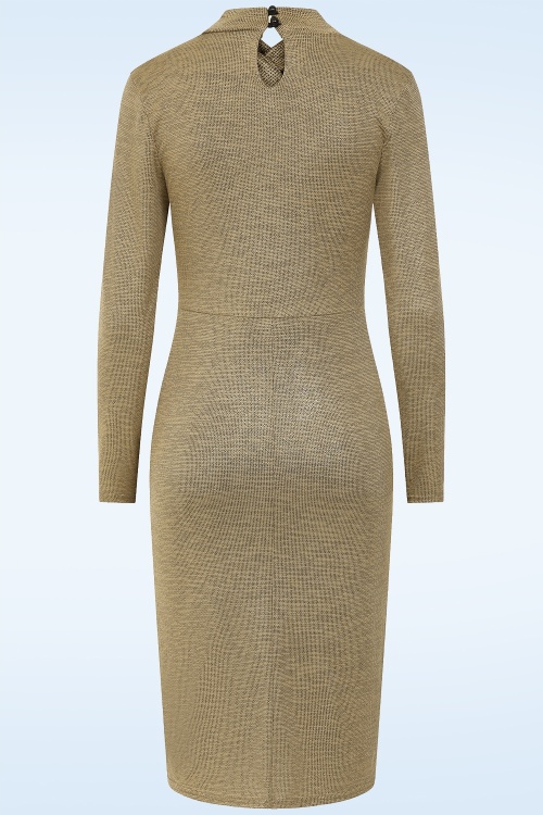 Vintage Chic for Topvintage - Topvintage exclusive ~ Fayen Sparkling Pencil Dress in Gold 2