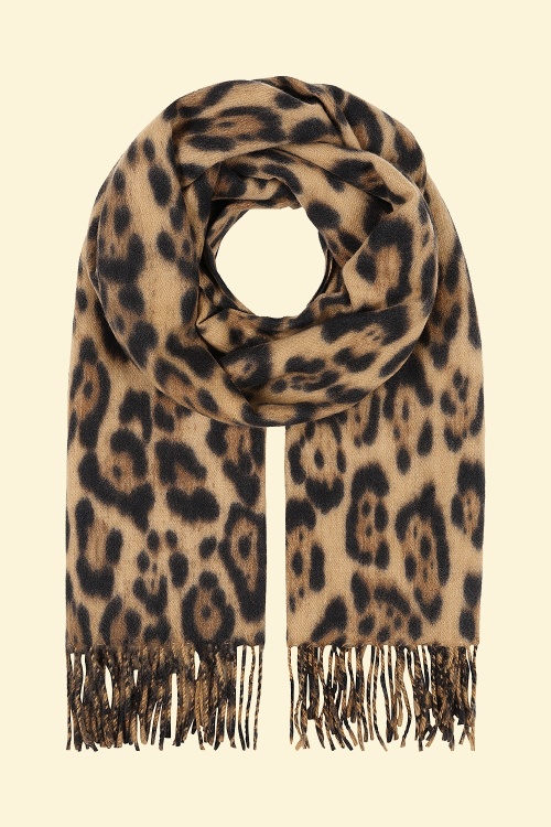 Banned Retro - Leona Leopard Scarf in Brown