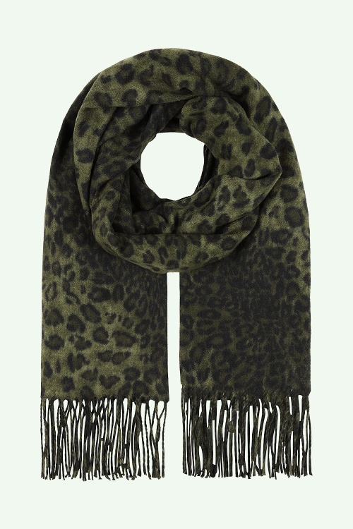 Banned Retro - Leona Leopard Scarf in Green