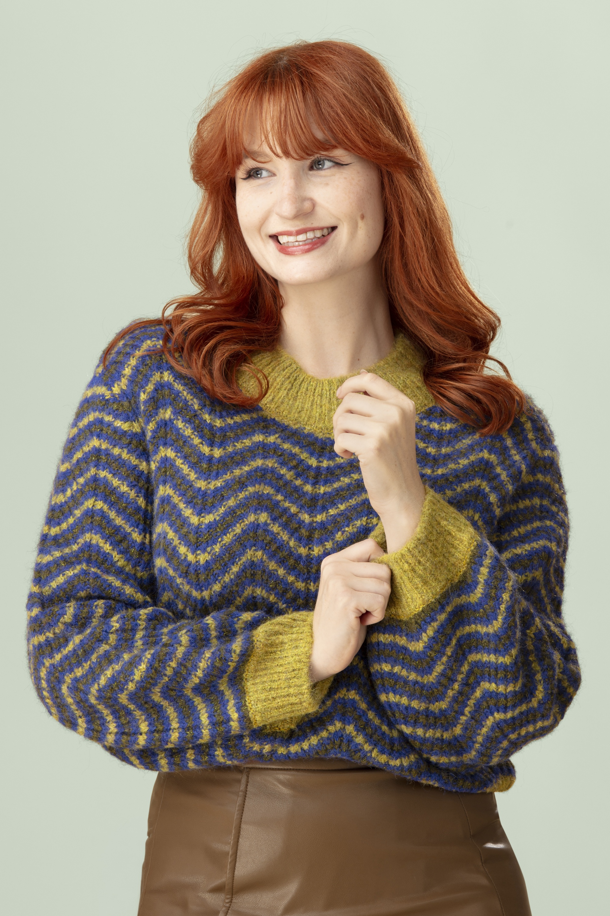 Surkana - Buno Perkins Waves sweater in groen 3