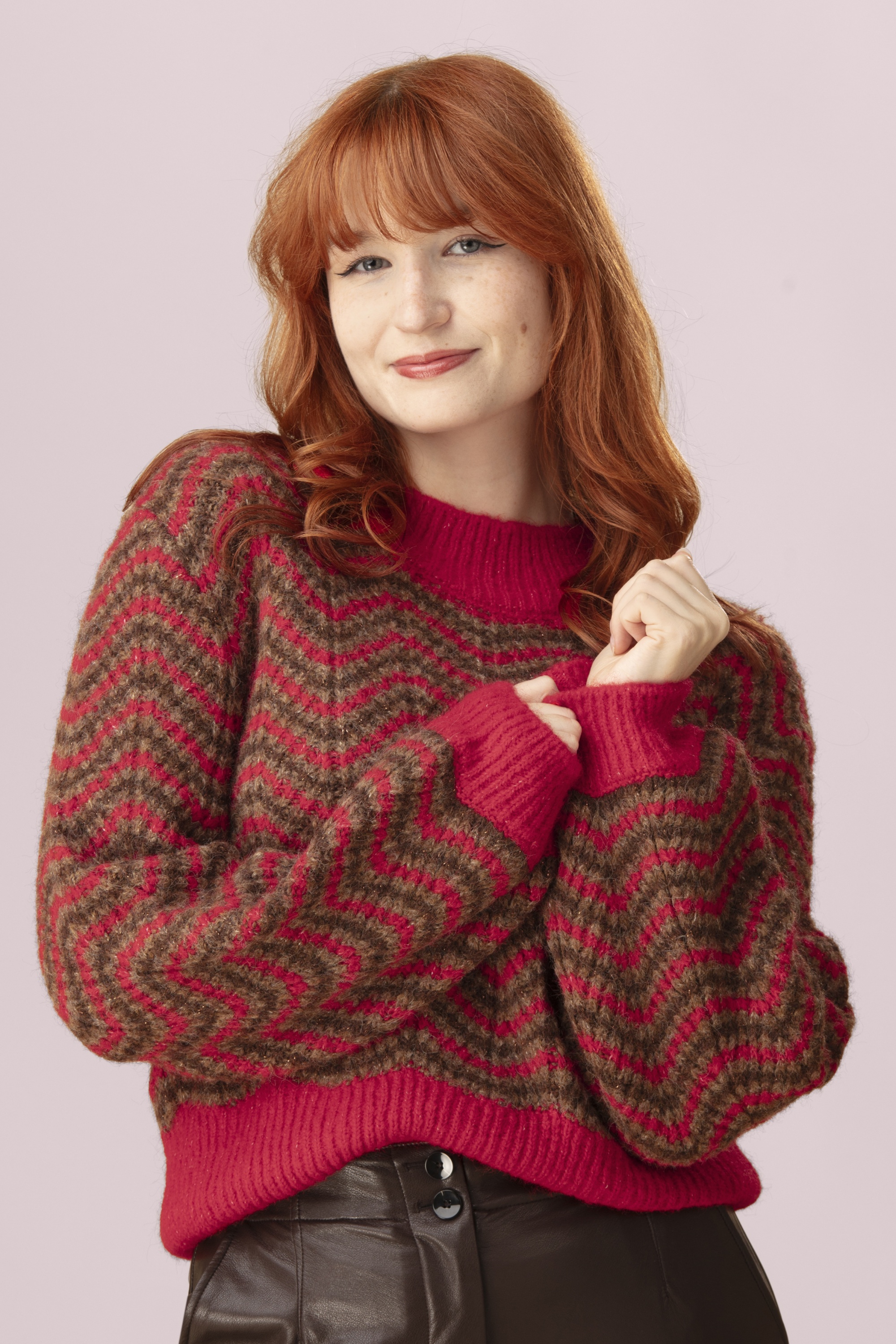 Surkana - Buno Perkins Waves sweater in rood 2
