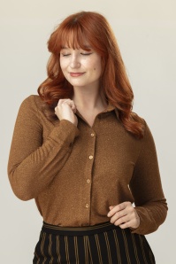 Surkana - Ginny glitter blouse in koper