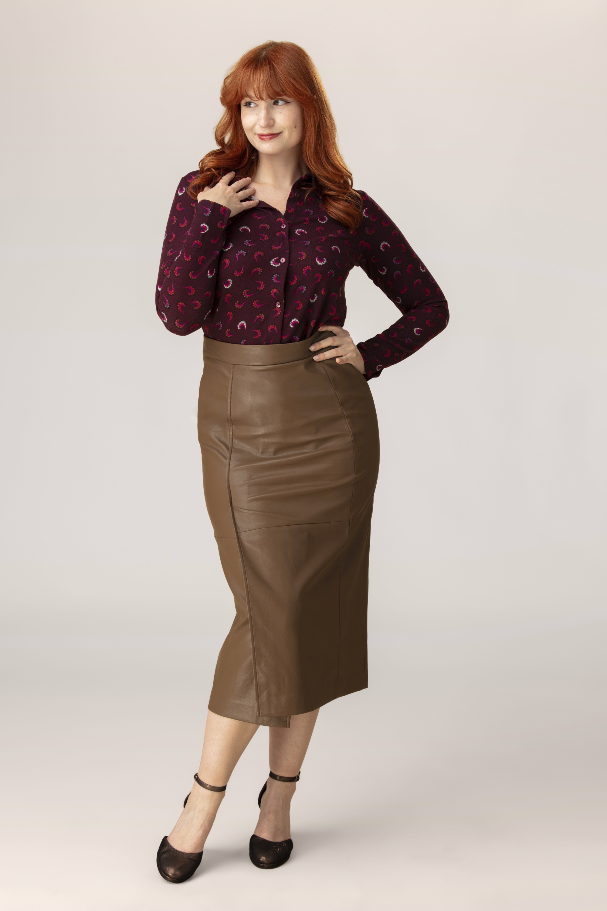 Surkana - Molly kunstleren rok in camel