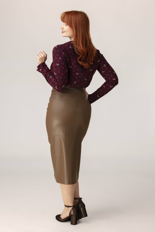 Surkana - Molly kunstleren rok in camel 2