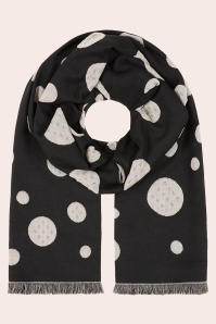 Banned Retro - Polly Spot sjaal in zwart en beige