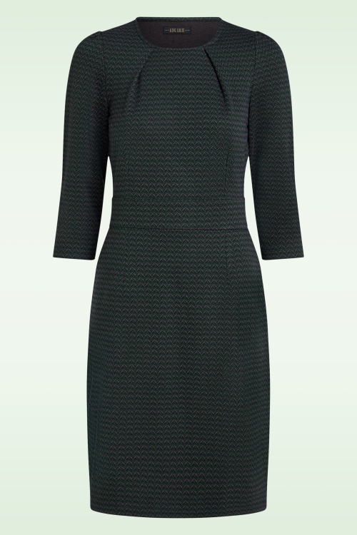 King Louie - Mona Wander jacquard jurk in dennengroen
