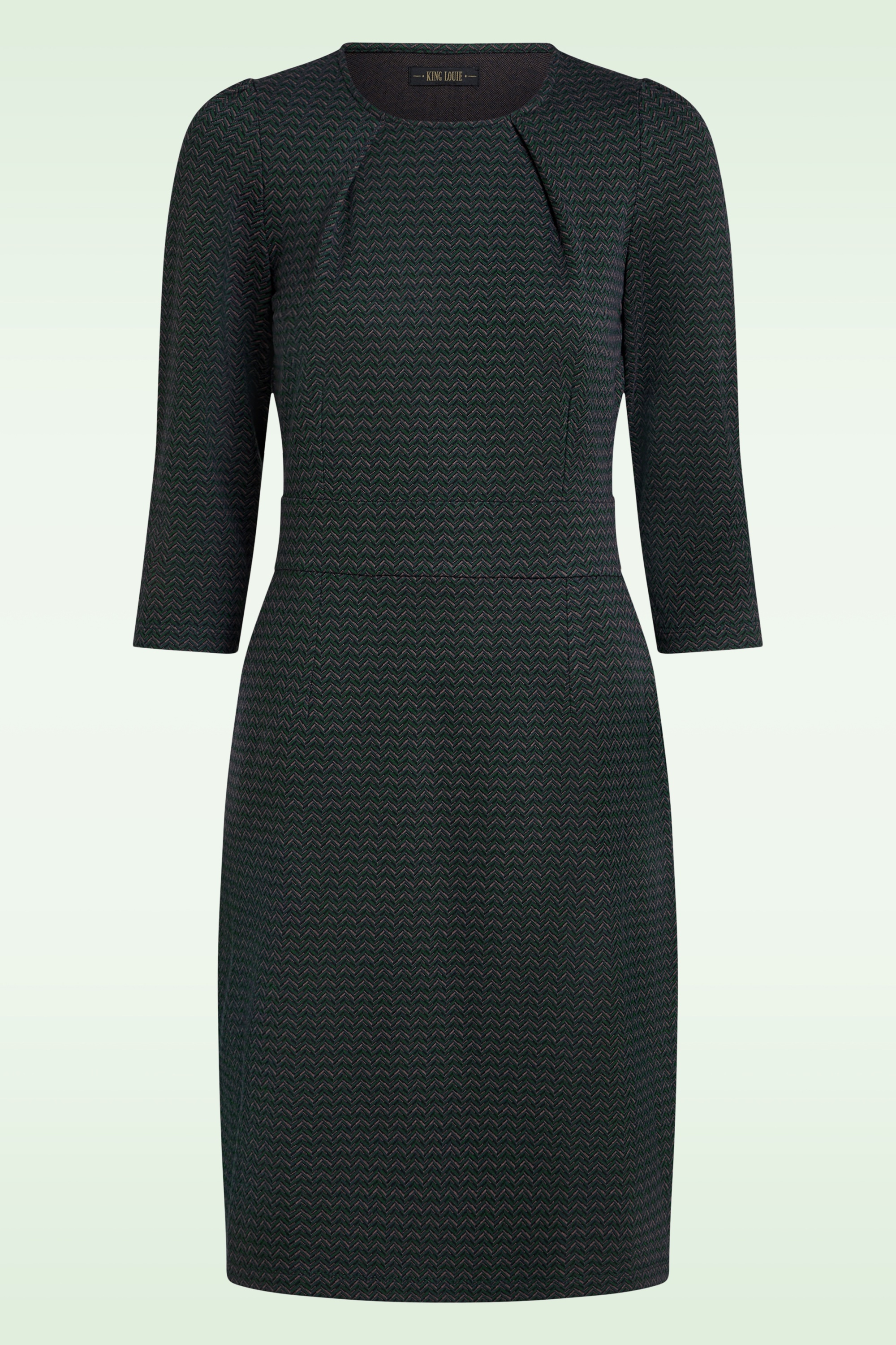 King Louie - Mona Wander jacquard jurk in dennengroen