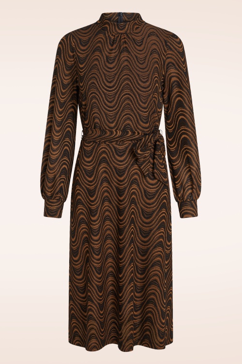 King Louie - Phoebe Jackie jacquard jurk in zwart 2