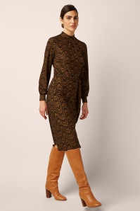 King Louie - Phoebe Jackie jacquard jurk in zwart 3