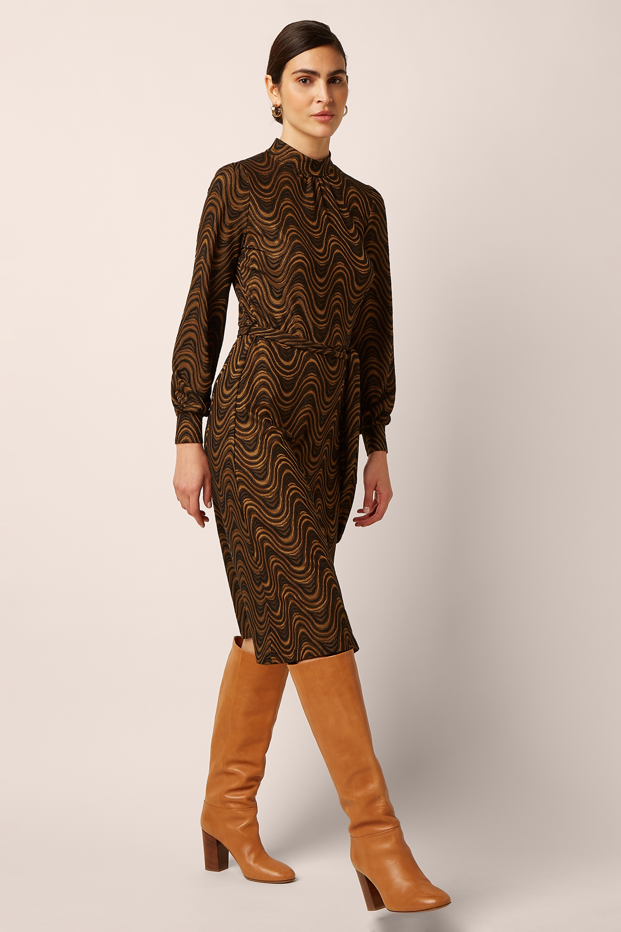 King Louie - Phoebe Jackie jacquard jurk in zwart 3