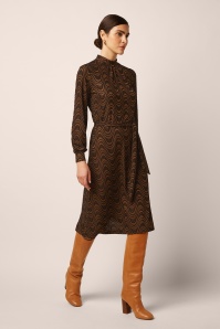 King Louie - Phoebe Jackie jacquard jurk in zwart