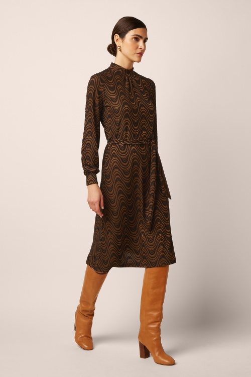King Louie - Phoebe Jackie jacquard jurk in zwart