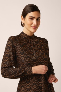 King Louie - Phoebe Jackie jacquard jurk in zwart 4