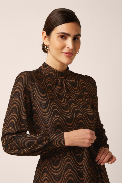 King Louie - Phoebe Jackie jacquard jurk in zwart 4