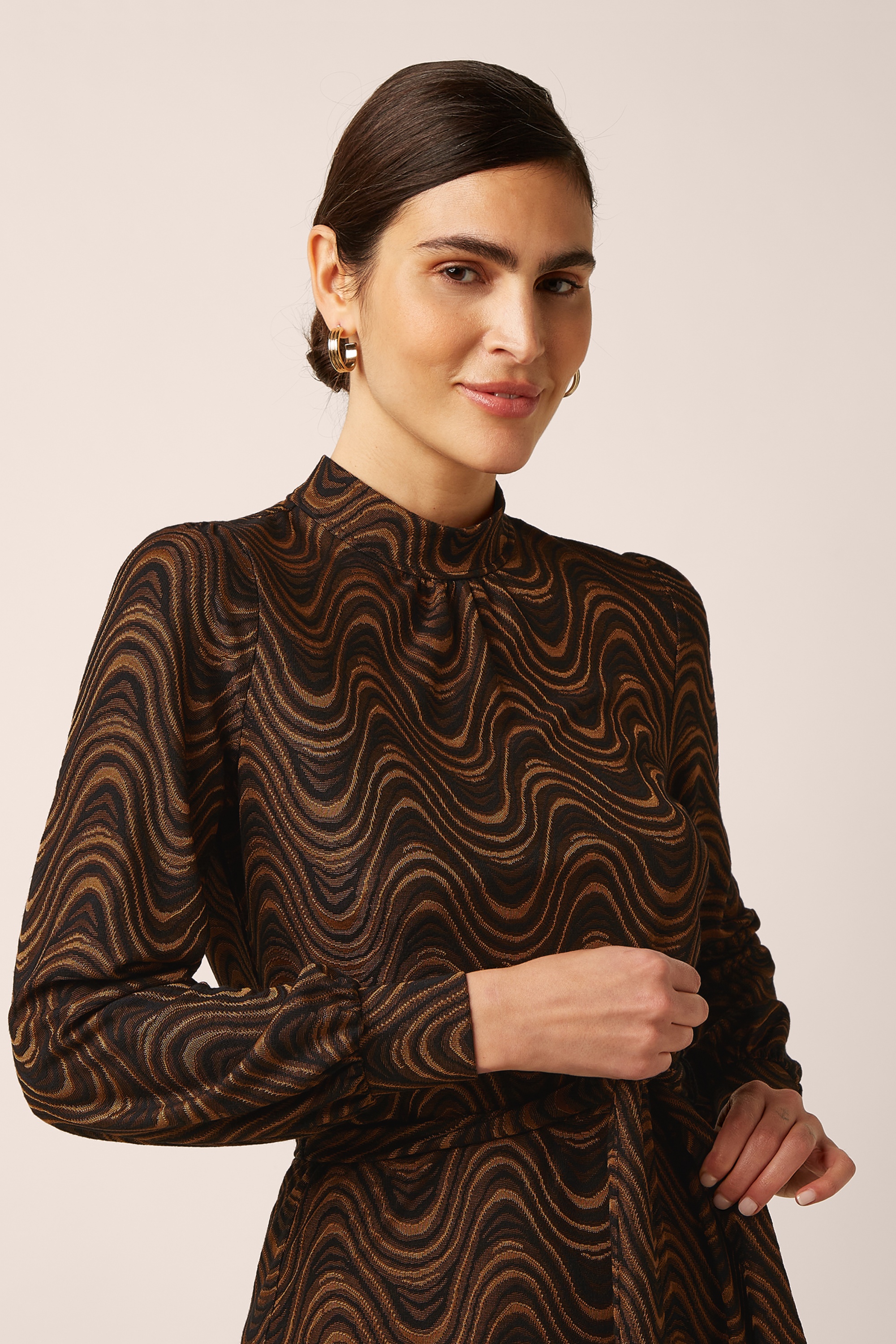 King Louie - Phoebe Jackie jacquard jurk in zwart 4