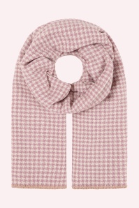Banned Retro - Harper Houndstooth sjaal in roze en beige