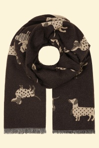 Banned Retro - Darcy Dog sjaal in bruin en beige