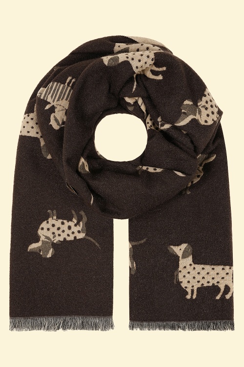 Banned Retro - Darcy Dog sjaal in bruin en beige