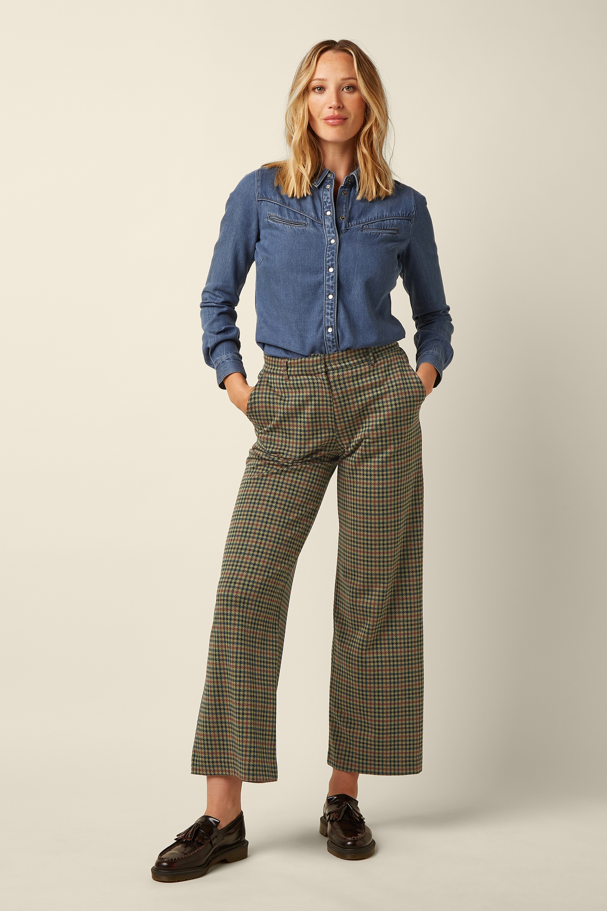 King Louie - Pantalon Federica Vine en jacquard beige 5
