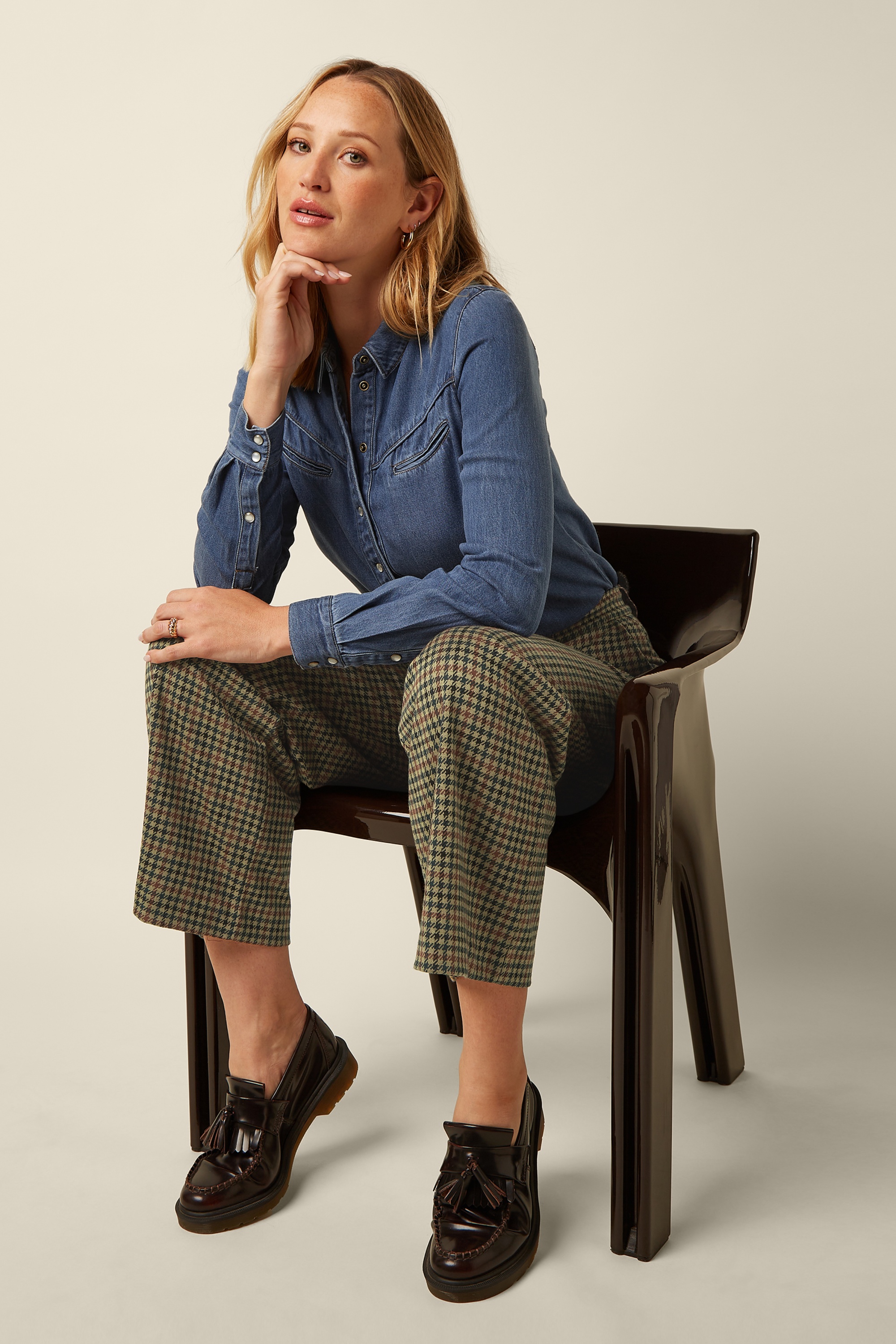 King Louie - Pantalon Federica Vine en jacquard beige 3