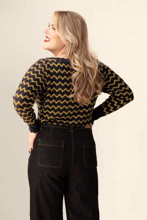 Circus - Pull en maille Zigzag en anthracite 2