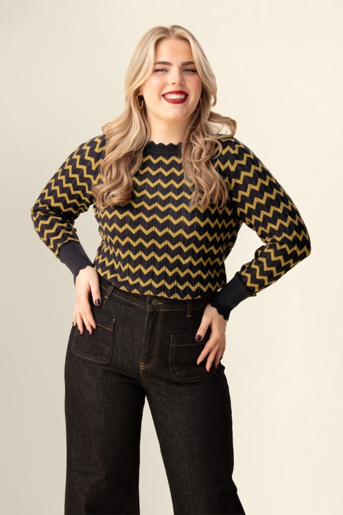 Circus - Pull en maille Zigzag en anthracite