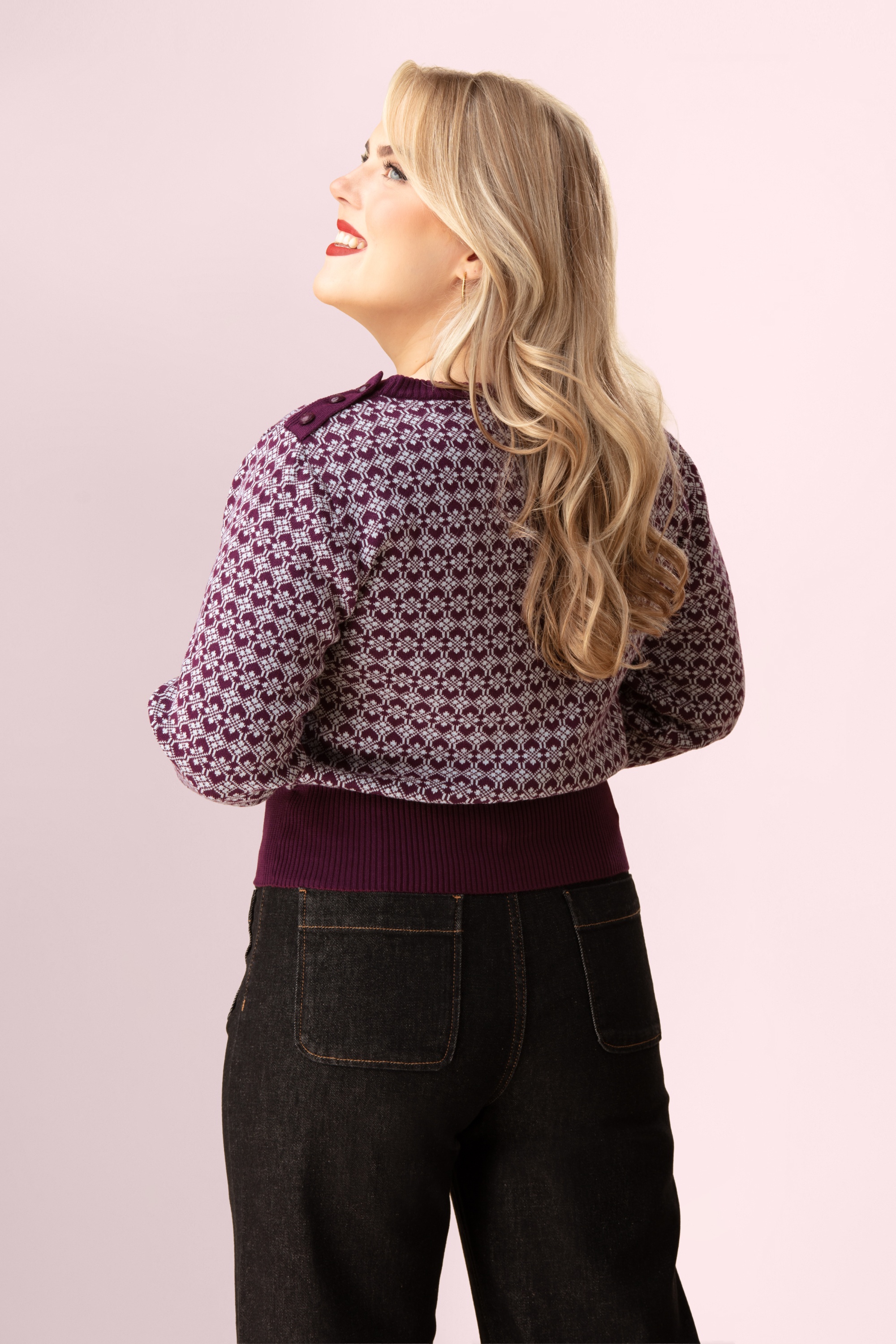 Circus - Pearl Knitted Sweater in Fig 2