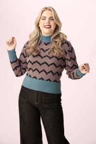 Circus - Eye Knitted Sweater in Harvest Larkspur