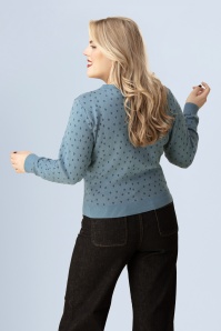 Circus - Mono Fox Knitted Sweater in Blue 2