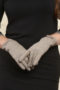 Banned Retro - Isobel Herringbone handschoenen in taupe