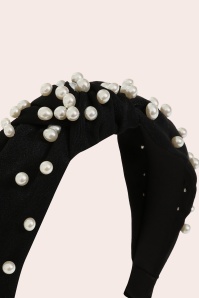 Banned Retro - Dorothy Pearl knot haarband in zwart 3