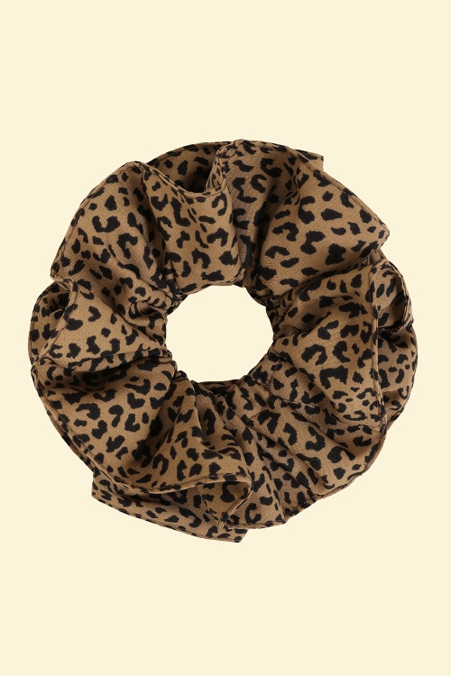 Banned Retro - Tallulah Large Scrunchie in Leopard