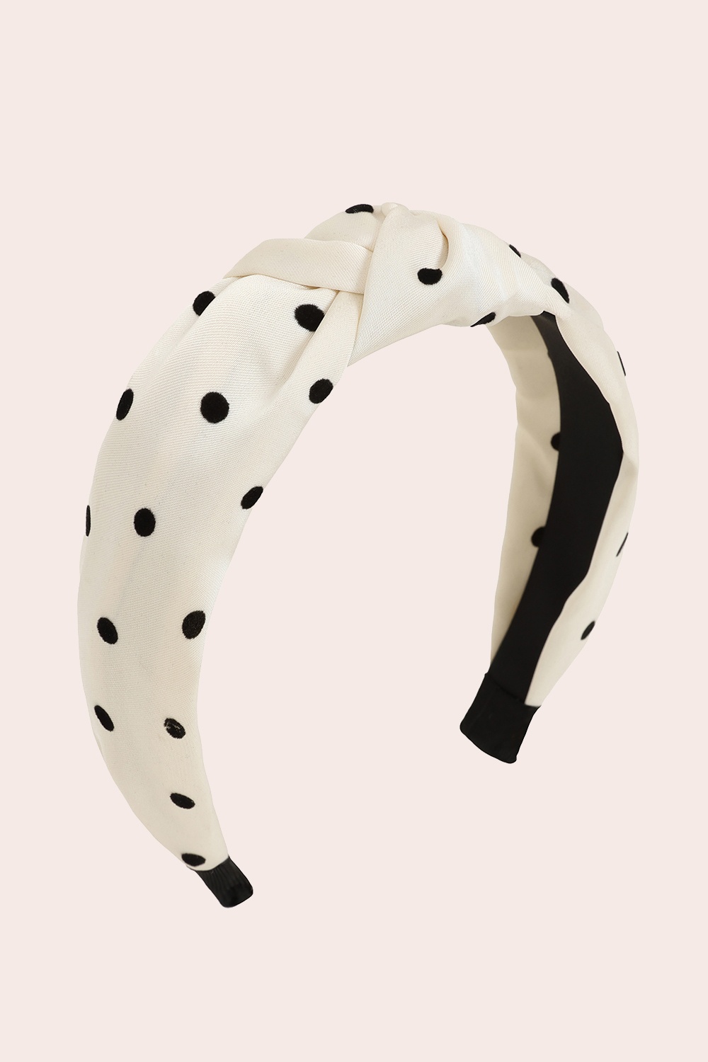 Banned Retro - Mabel polkadot knot haarband in crème