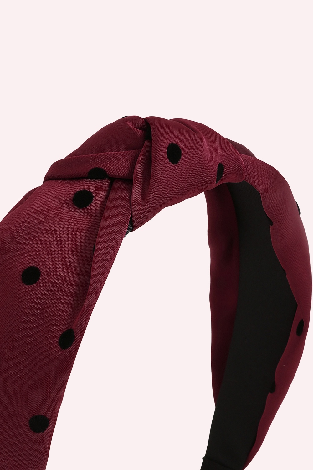 Banned Retro - Mabel polkadot knot haarband in bordeaux 3