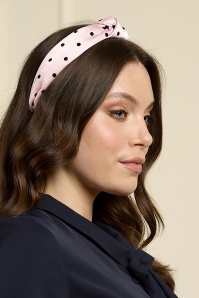 Banned Retro - Mabel polkadot knot haarband in roze 2