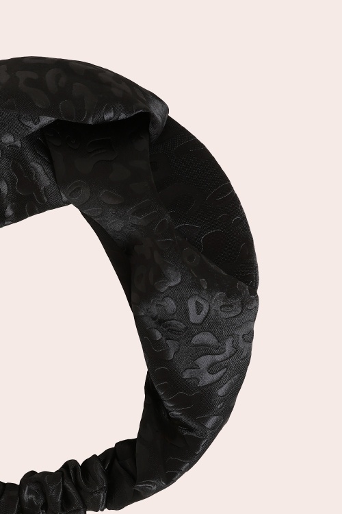 Banned Retro - Rita Leopard Twist Headband in Black 2