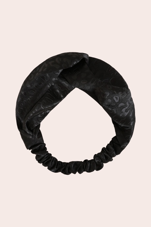 Banned Retro - Rita Leopard Twist Headband in Black