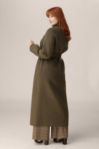 Surkana - Casia mantel in donker camel 3